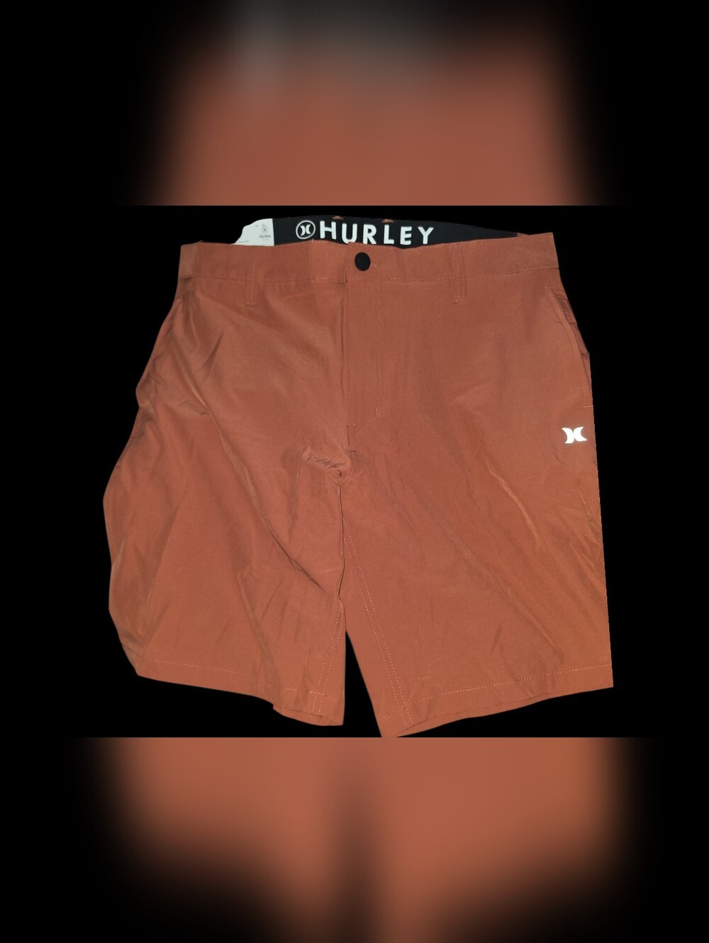 Hurley Rust Orange All Day Hybrid Shorts For Men Size 36 NWT Hit At Knees